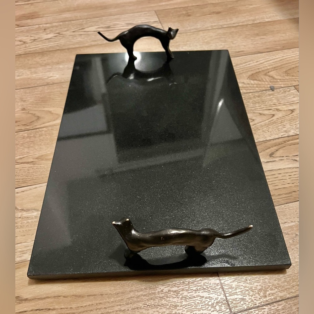 Michael Aram SIGNATURE Cat Cheese Board Black Granite